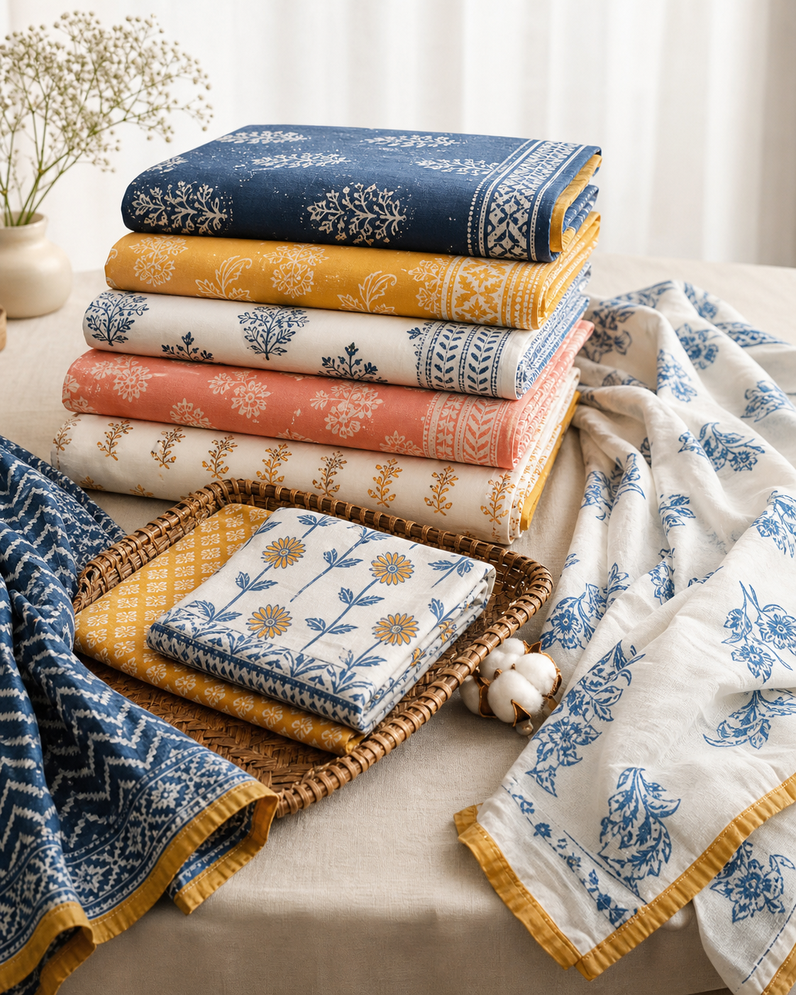 Ivory Handloom Cotton Saree