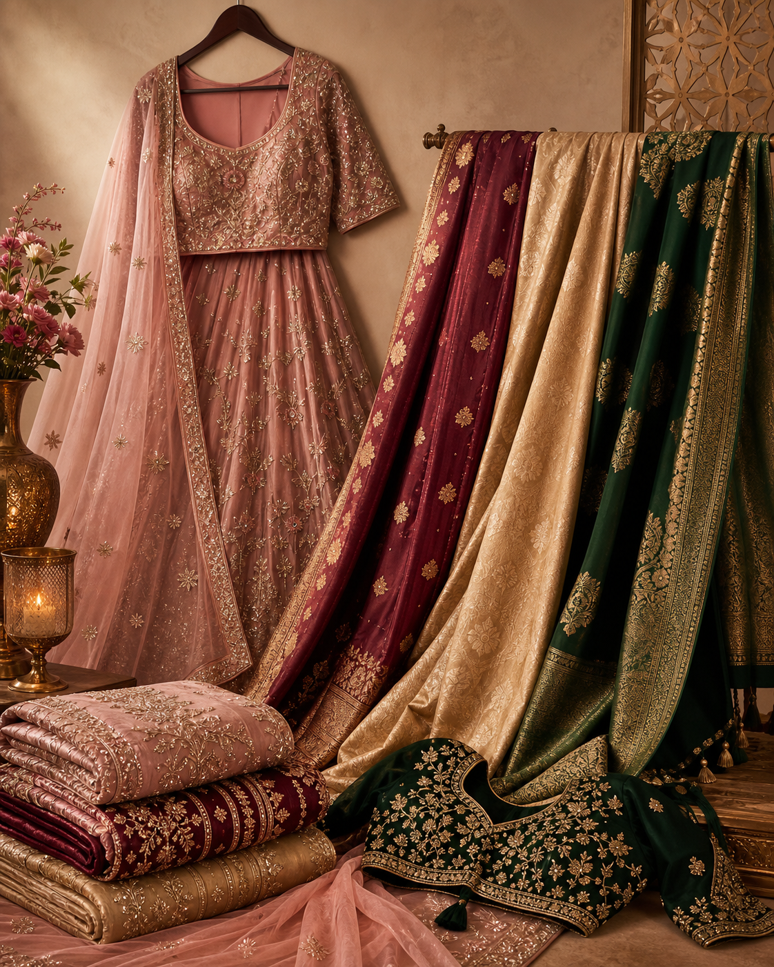 Rose Fancy Dress Material